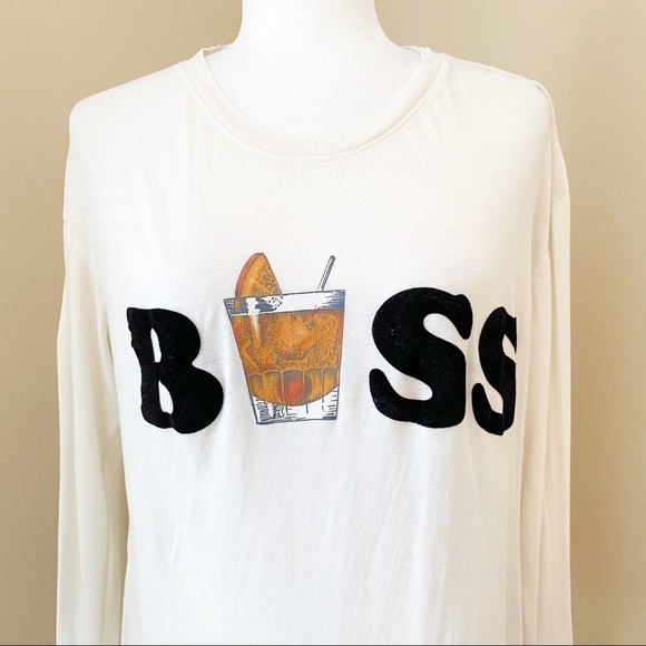 Wildfox “Boss” CEO Long Sleeve Tee Top - S - Picture 3 of 15